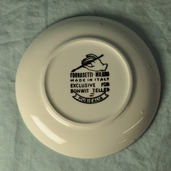 lyre vintage Musicalia Bonwit Teller plates gold coaster (w1179) - Picture 3 of 4